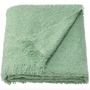 NEW ~ IKEA SANDBRODD ~ Throw Blanket - Light Green Bouclé